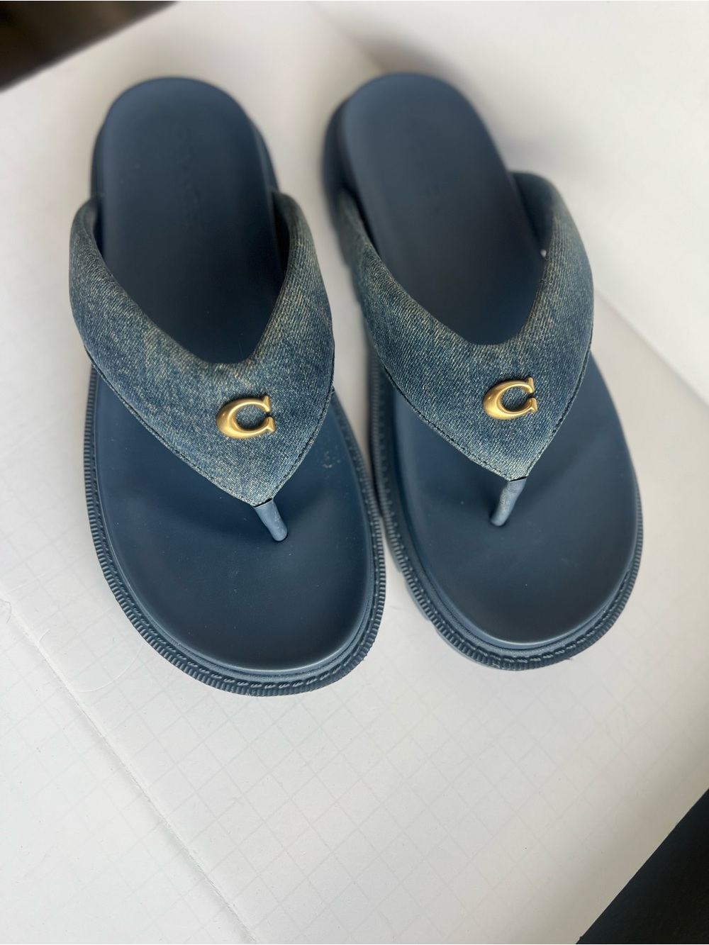 Coach Brynn Denim Thong Slip-On Sandals Women’s Size 10 NWT